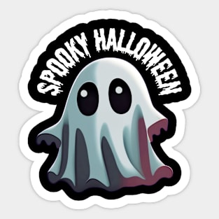 Spook-tacularly cute ghost whising you a spooky halloween Sticker